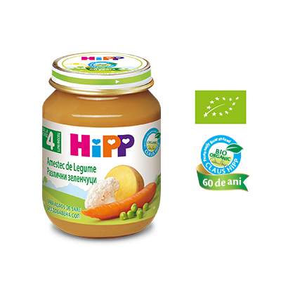 Piure Bio Cu Amestec De Legume 4 Luni 125 G Hipp Bebe Tei