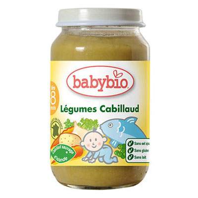 Piure Bio cu legume si cod, +8 luni, 200 g, Babynat