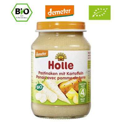 Piure Bio de pastarnac si cartofi, 4 luni, 190 g, Holle Baby Food