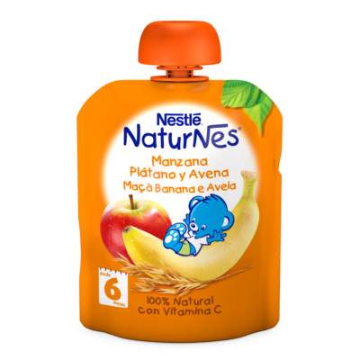 Piure de mere, banane si ovaz NaturNes, 6+ luni, 90 g, Nestle