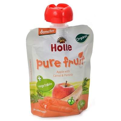 Piure eco din mere, morcov si pastarnac, + 6 luni, 90g, Holle Baby Food