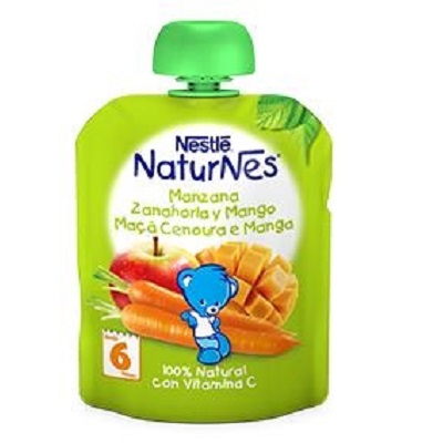 Piure Naturnes cu morcov, mar si mango, 90g, Nestle