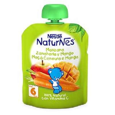 Piure NaturNes de mere, morcov si mango, +6luni, 90g, Nestle