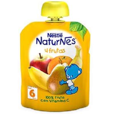 Piure NaturNes din 4 fructe, +6luni, 90g, Nestle