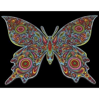 Plansa speciala de colorat pe catifea, Fluture, L101, Colorvelvet