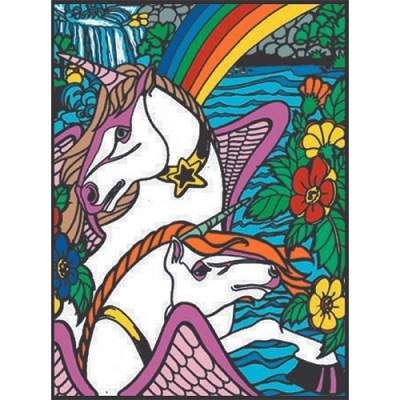Plansa speciala de colorat pe catifea, Unicorn, L10, Colorvelvet