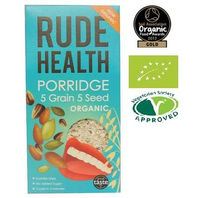 Porridge Bio 5 Cereale si 5 Seminte, 500g, Rude Health