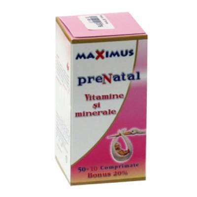 Prenatal vitamine si minerale, 50+10 comprimate, Pharmex