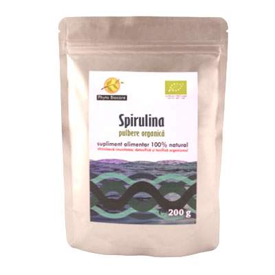 Pulbere Organica de spirulina, 200 g, Phyto Biocare