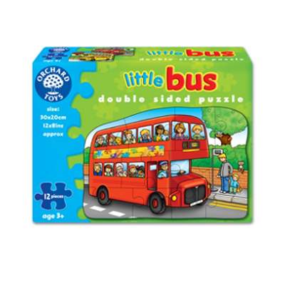 Puzzle cu 2 fete Little Bus, +3 ani, 12 piese, Orchard Toys