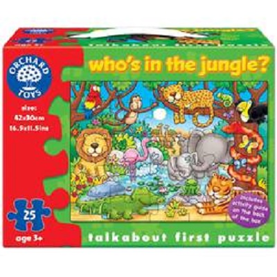 Puzzle cu activitati cine este in jungla, 25 piese, Orchard Toys