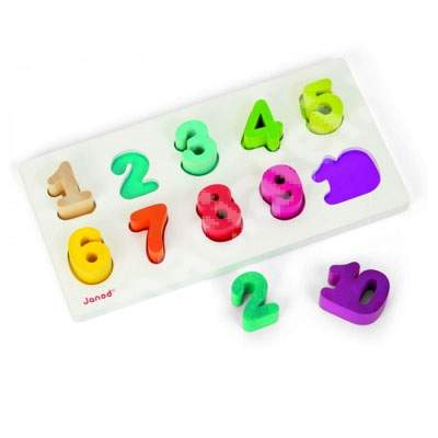Puzzle din lemn cifre, HOE02403, Janod