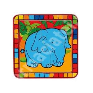 Puzzle din lemn elefant, 4 piese, +12 luni, HOE01869, Bino