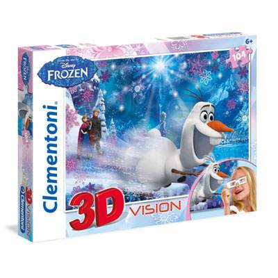 Puzzle Frozen 3D, 104 piese, CL20603, Clementoni