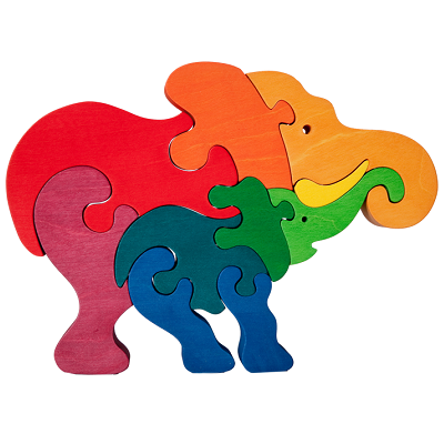 Familia de Elefanti - Puzzle Maxi, 10016, Fauna