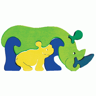 Puzzle Maxi Familia de Rinoceri, 10073, Fauna