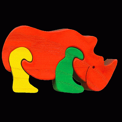 Puzzle mini, rinocer, 11022, Fauna