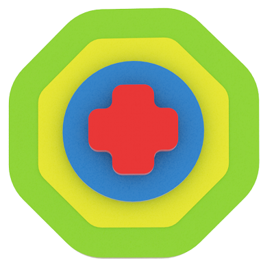 Puzzle octogon, verde, +0 luni, 0026, MillaMinis