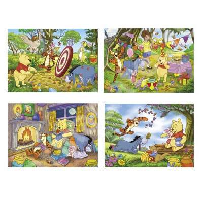 Set puzzle Winnie the Pooh, 4 puzzle x 6 piese, CL20532, Clementoni