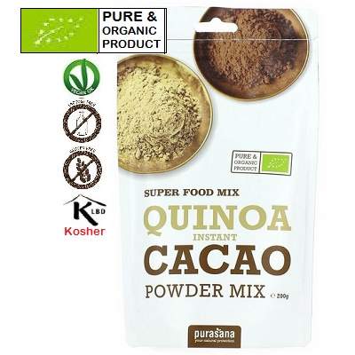 Quinoa Bio Instant cu Cacao, 200g, Purasana
