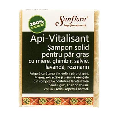 Sampon solid vitalizant pentru par gras, 100 g, Sanflora