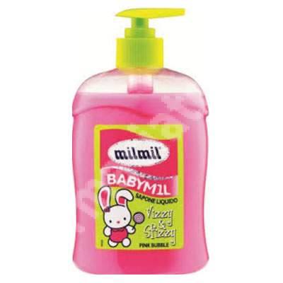 Sapun lichid pentru copii Bubble Pink, 500 ml, Milmil