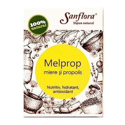 Sapun natural cu miere si propolis Melprop, 100 g, Sanflora