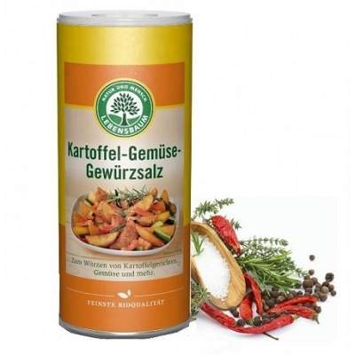 Sare condimentata cu vegetale, pentru cartofi Bio, 125 g, Lebensbaum