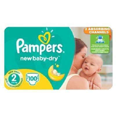 Scutece Nr. 2 New-Baby-Dry, 3-6 kg, 100buc, Pampers