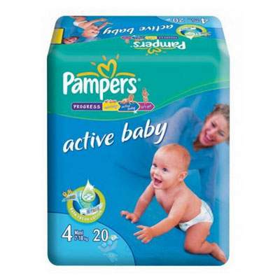 Scutece nr. 4 Active Baby Maxi, 7-18 kg, 20 bucati, Pampers
