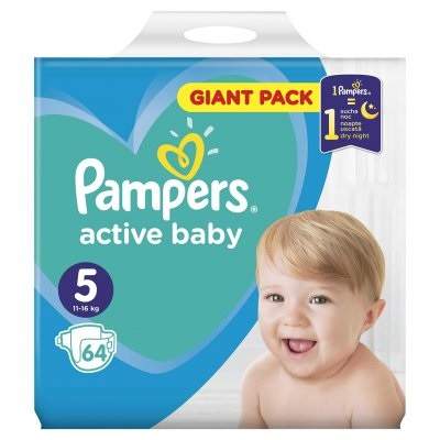 Scutece Nr. 5 Active Baby, 11-16kg, 64 buc, Pampers
