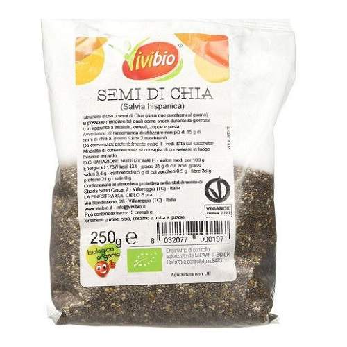 Seminte de chia Bio, 250 g, ViviBio