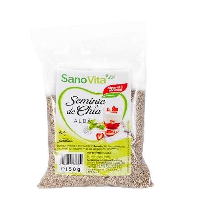 Seminte de chia alba, 150 g, Sanovita