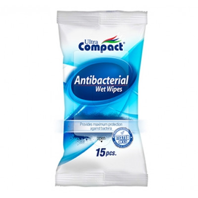 Servetele umede Antibacterial, 15 bucati, Ultra Compact
