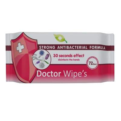 Servetele umede antibacteriene, 72 bucati, Doctor Wipe's