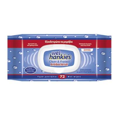 Servetele umede antibacteriene, 72buc, Wet Hankies
