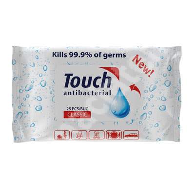 Servetele umede antibacteriene classic, 25 buc, Touch