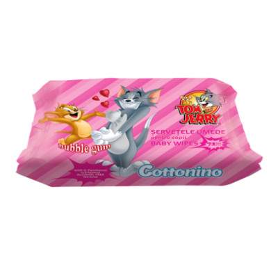 Servetele umede Tom&Jerry Bubble Gum, 72 bucati, Cottonino