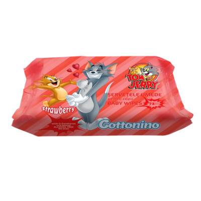Servetele umede Tom&Jerry Strawberry, 72 bucati, Cottonino
