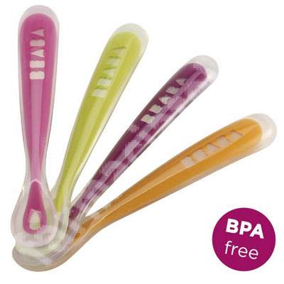 Set 4 lingurite din silicon BPA free, B913183, Beaba