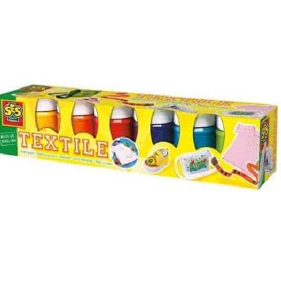 Set acuarele pentru obiecte textile, 6 culori, 04045, SES