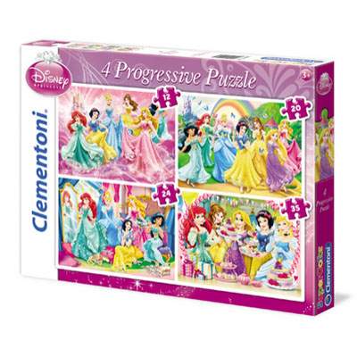 Set puzzle progresiv Princess, 4 puzzle, CL21503, Clementoni