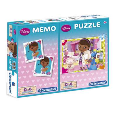 Set puzzle si memo Doctorita Plusica, 60 piese, CL07907, Clementoni