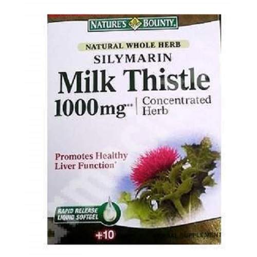 Silymarin Milk Thistle 1000 mg, 30 + 10 cps, Natures Bounty