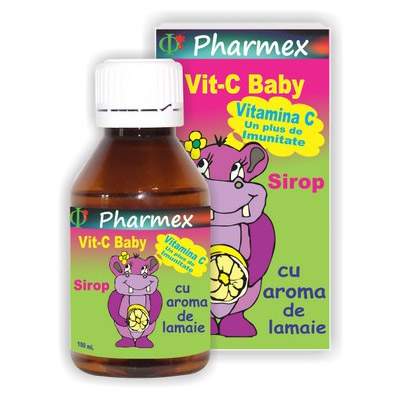 Sirop cu aroma de lamaie Vit-C Baby, 200 ml, Pharmex