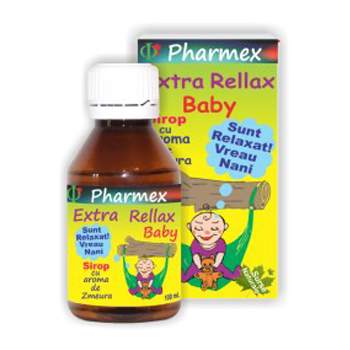 Sirop cu aroma de zmeura Extra Rellax Baby, 200 ml, Pharmex