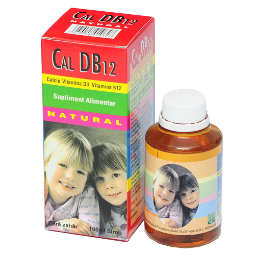 Sirop cu Calciu si vit. D3 CAL-D-B12, 100 ml, Natural Pharmaceuticals