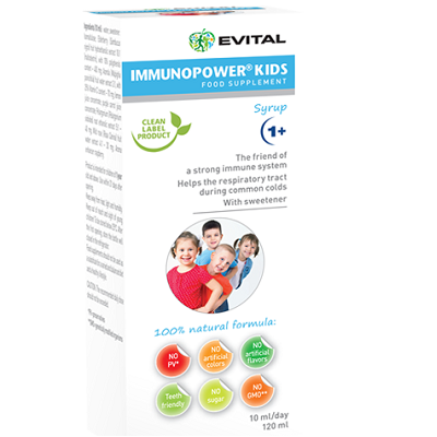 Sirop ImmunoPower Kids, +12 luni, 120ml, Evital
