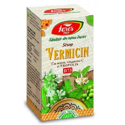 Sirop Vermicin cu miere, propolis si Vitamina C D73, 100 ml, Fares