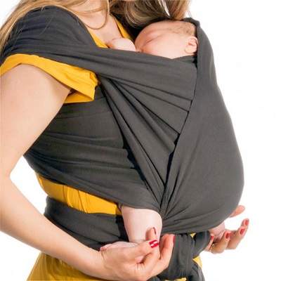 Sistem de purtare pentru copii, Wrap Elastic, Fume, First Hug
